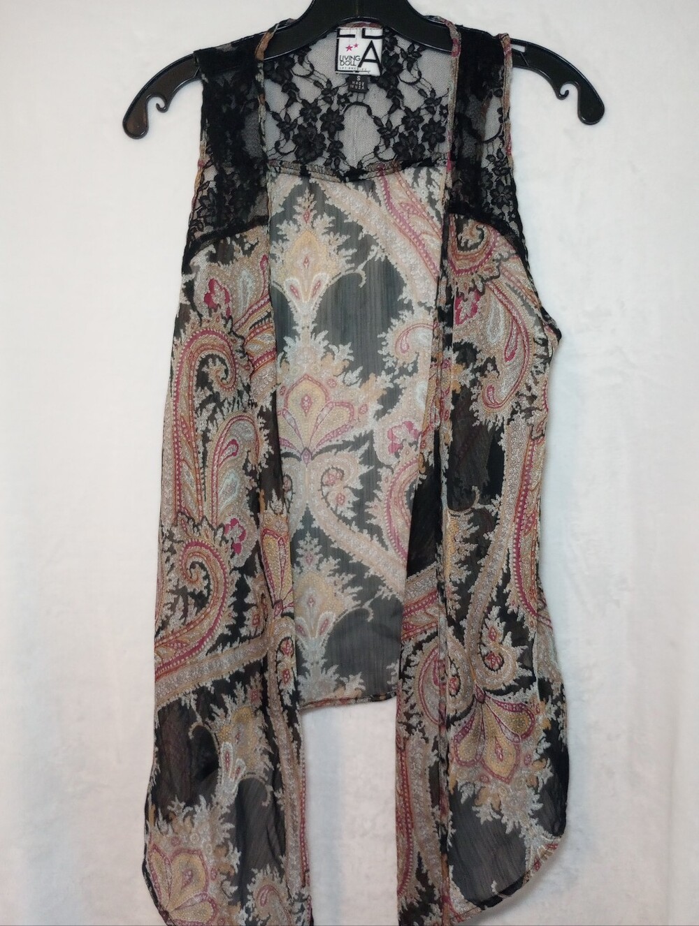 Floral Sheer Kimono  Paisley Vest Living Doll Whimsigoth Festival Dark Academia